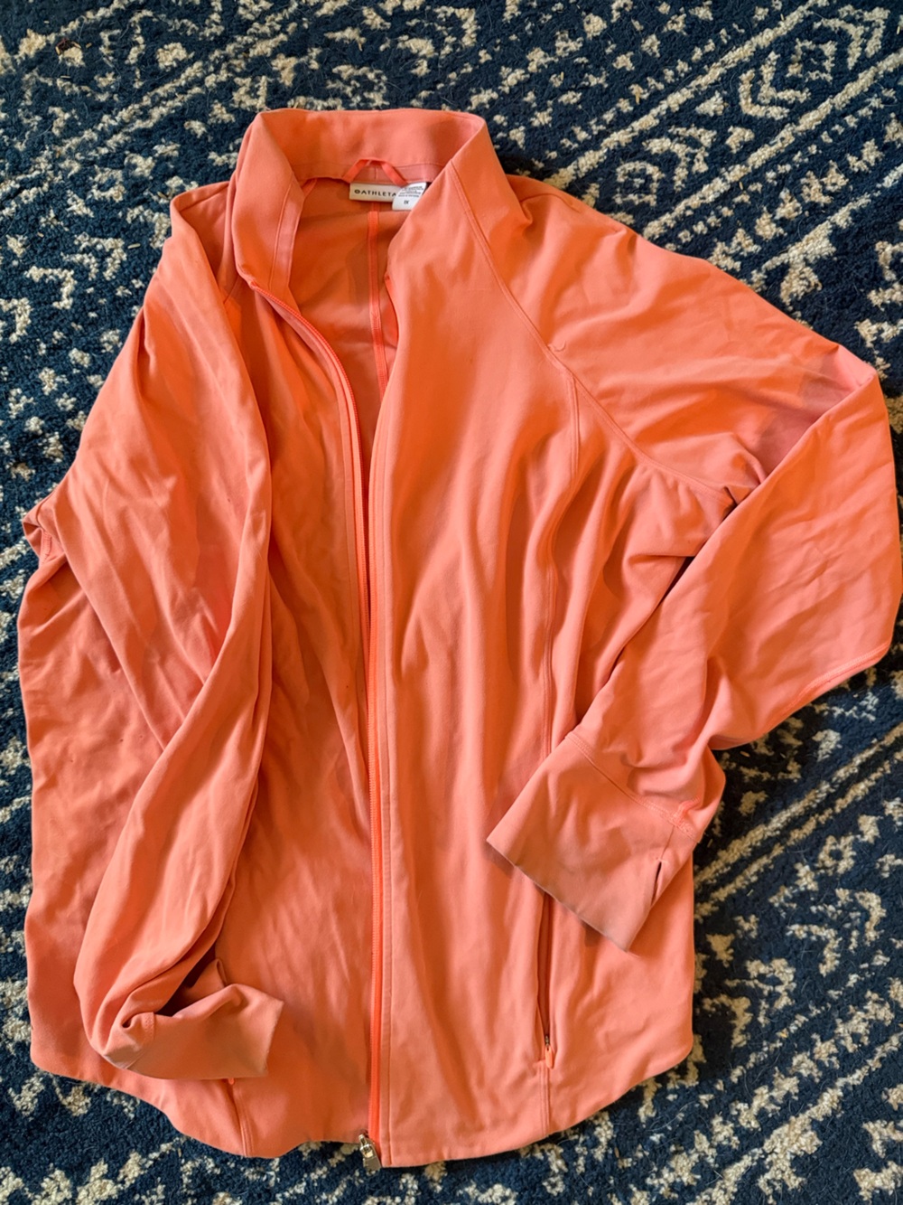 Athleta Peach Coral Active Zip Pullover